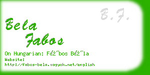 bela fabos business card